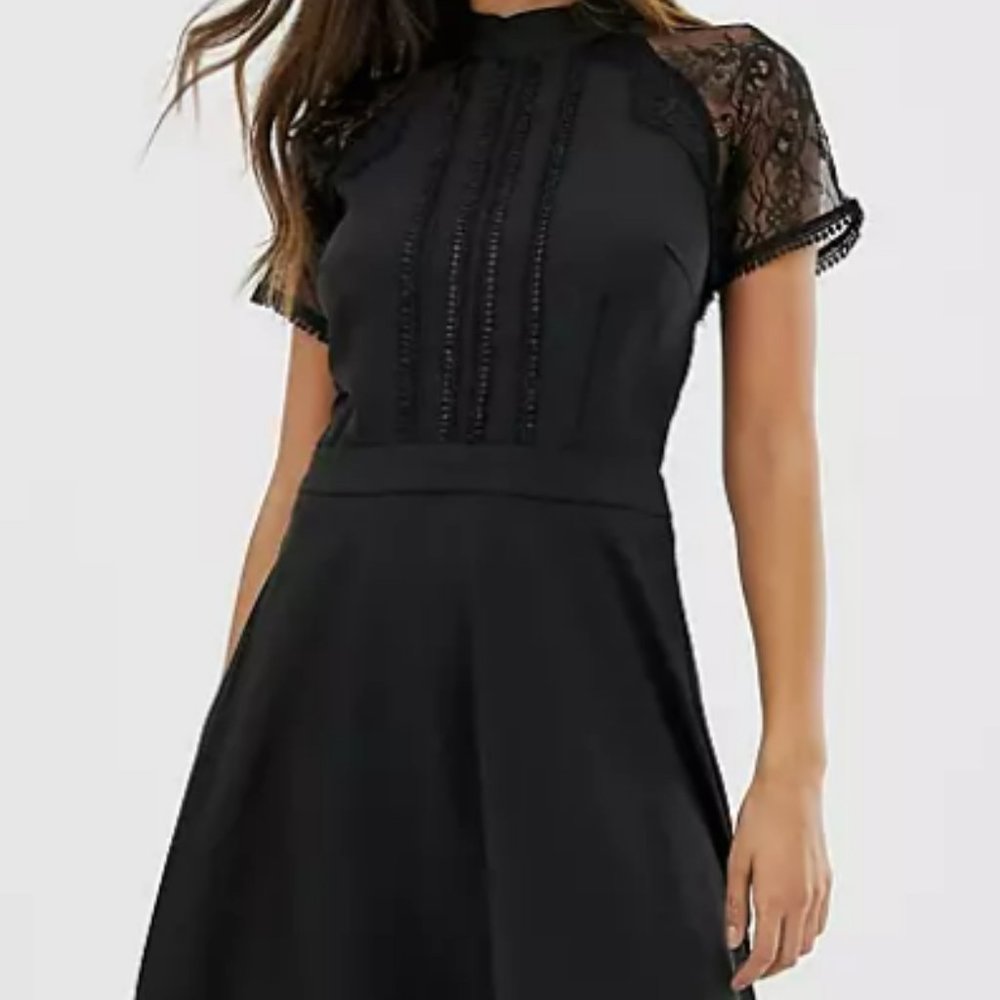 ASOS Liquorish a line lace detail midi dress Size 6